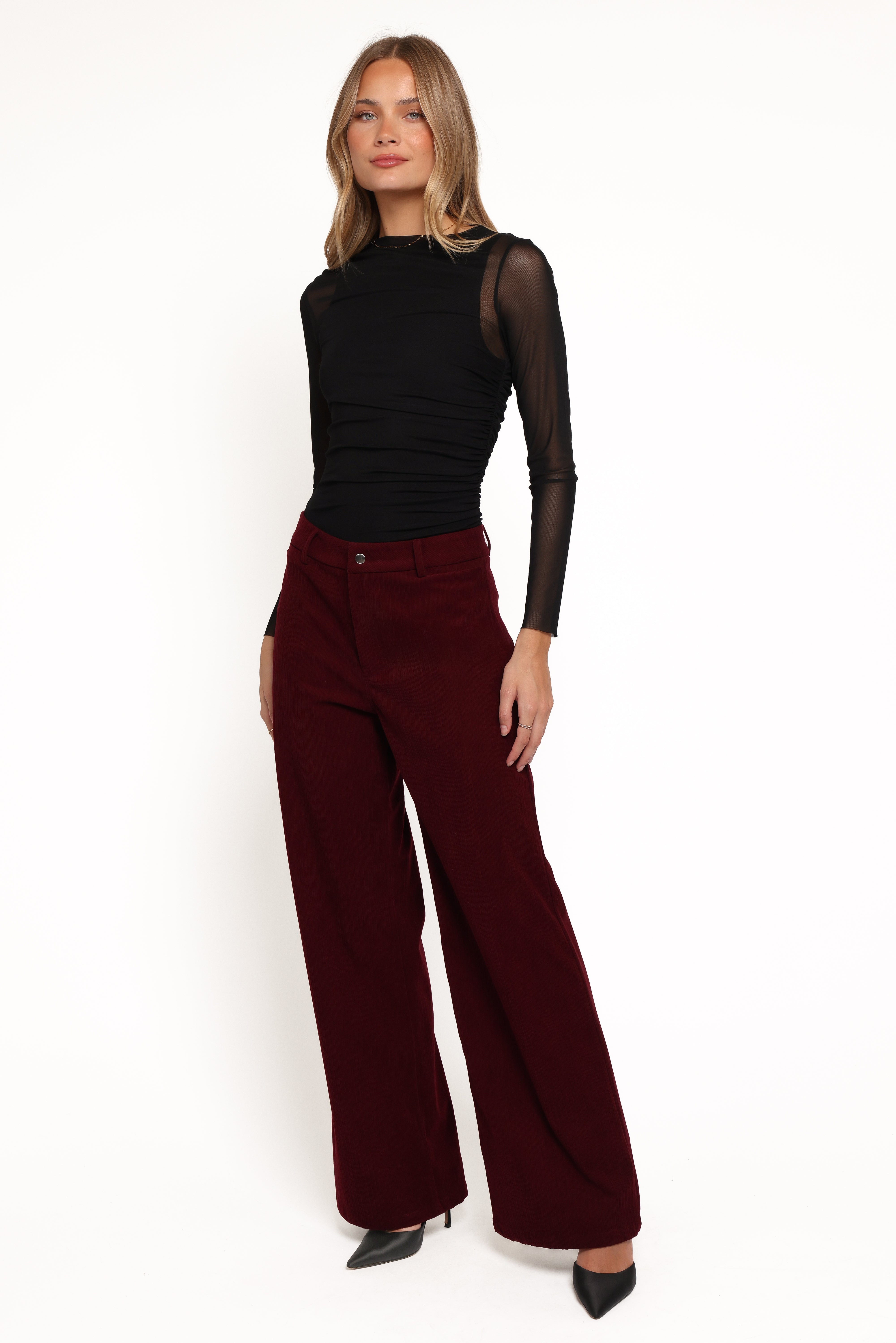 Women’s Berry Corduroy Pants, High-Rise Straight Leg
