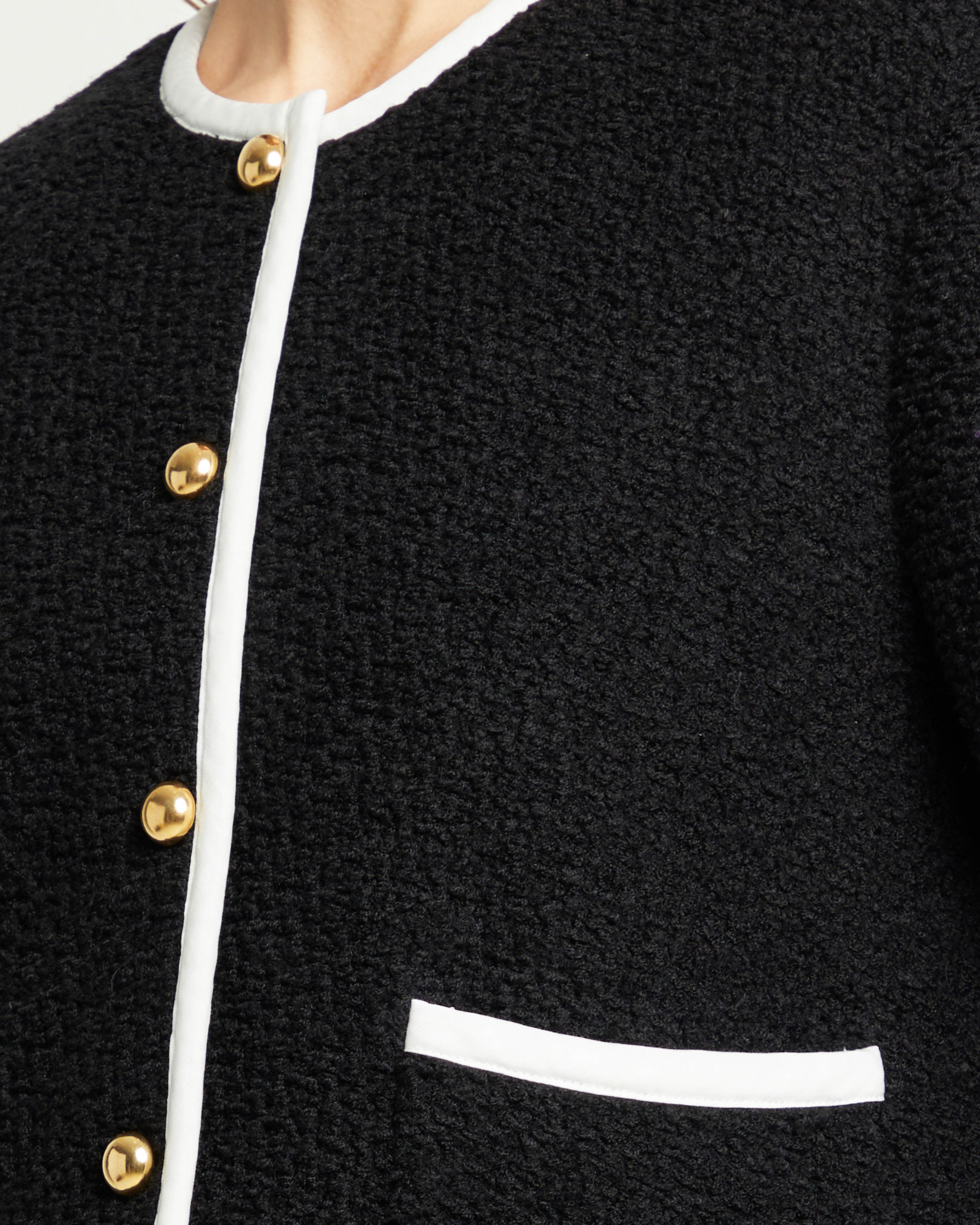 Women’s Cropped Tweed Jacket with Golden Buttons, Classic