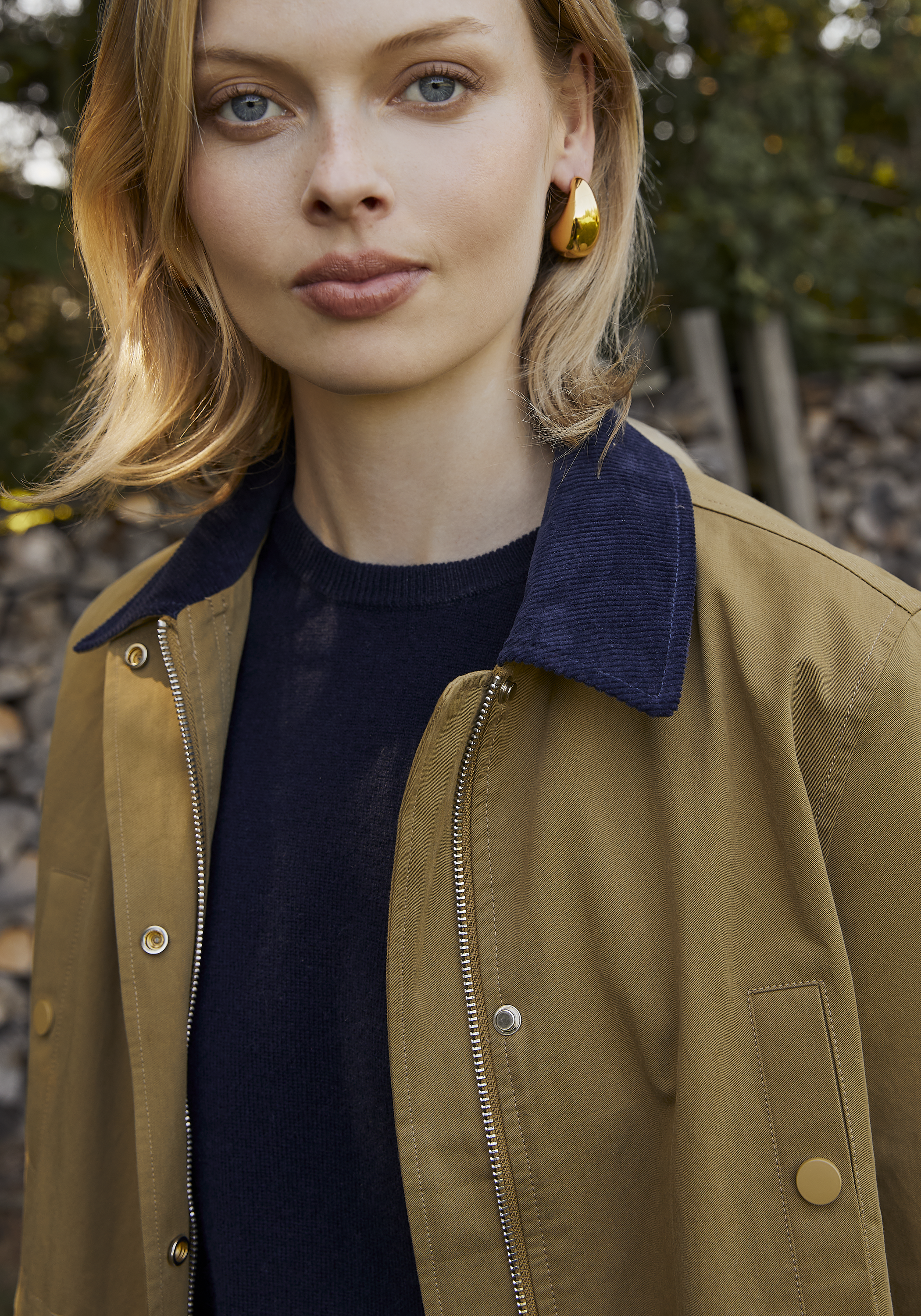 Women’s Classic Barn Jacket with Corduroy Trim, Adjustable