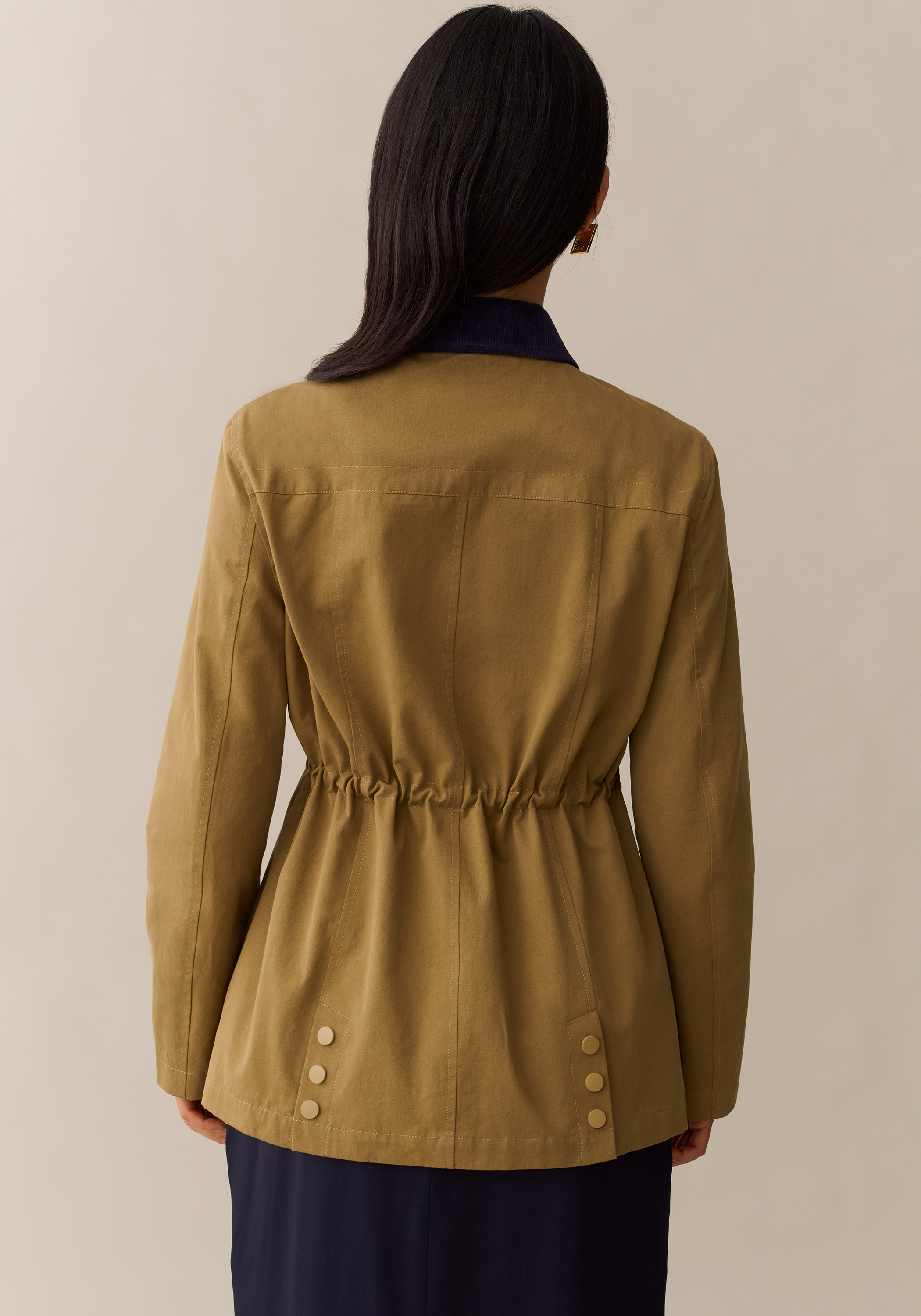 Women’s Classic Barn Jacket with Corduroy Trim, Adjustable