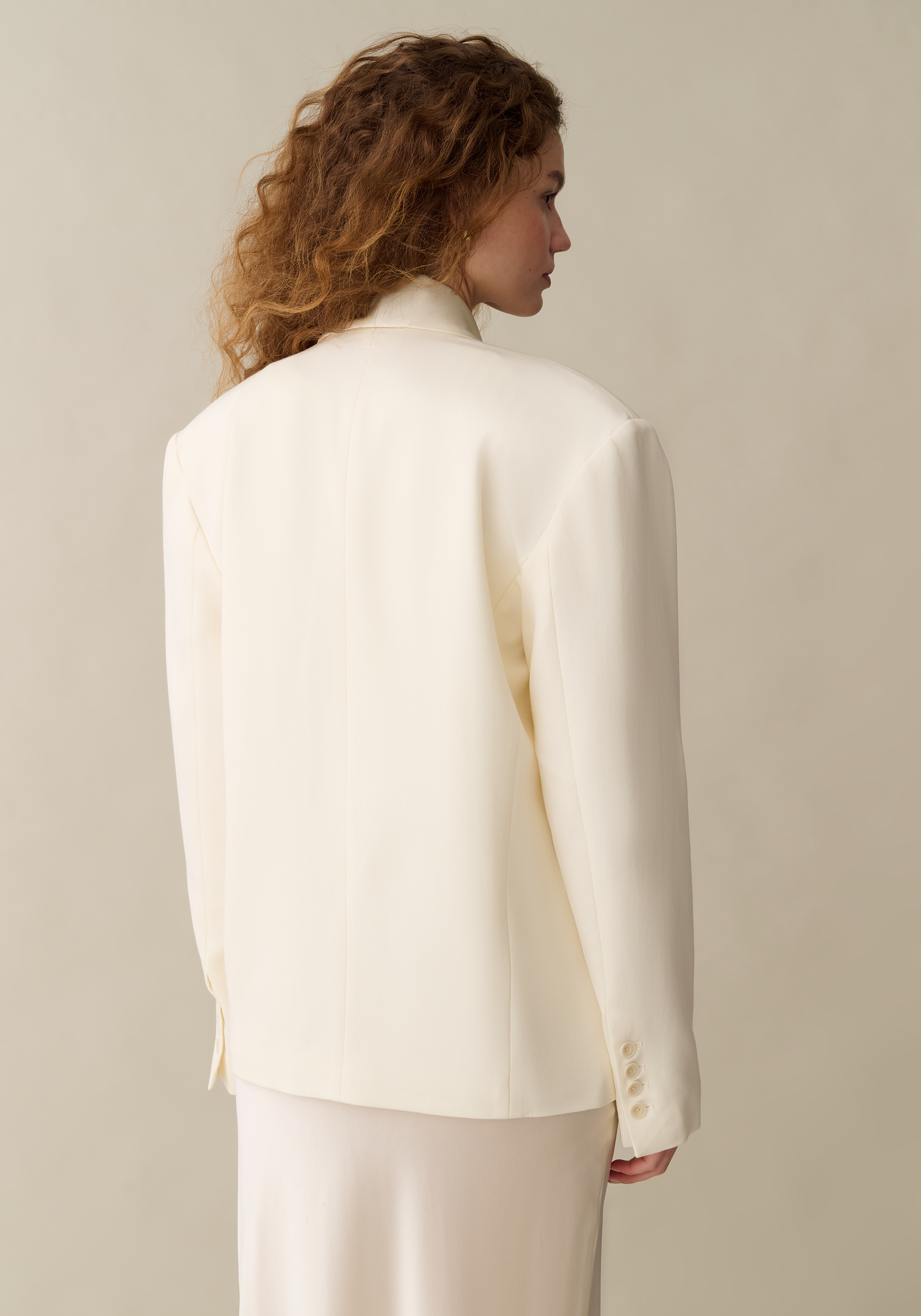 Women’s Wool Blazer with Button, Relaxed Fit