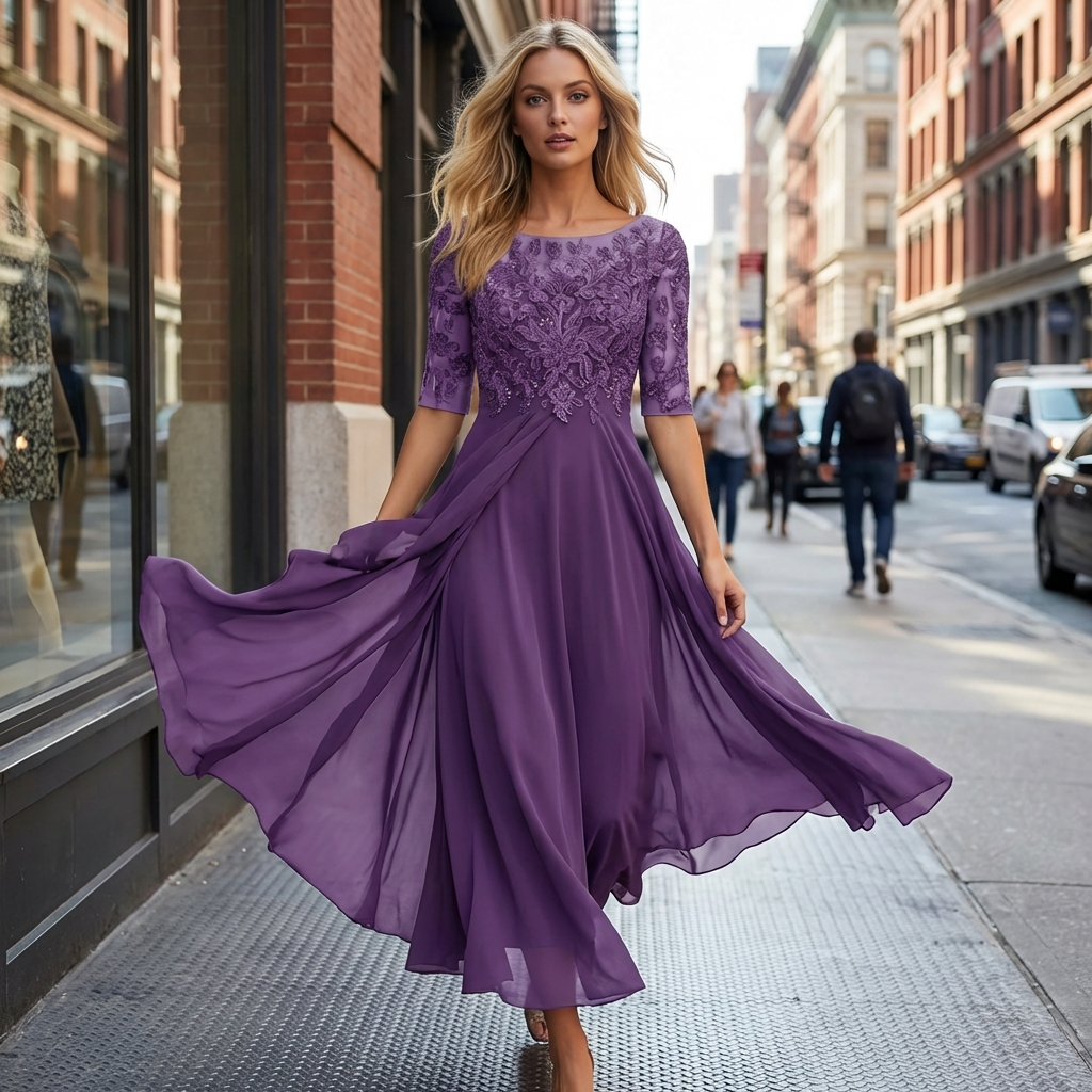 Tailored Women's Dress with Breathable Fabric and Versatile Style for Events