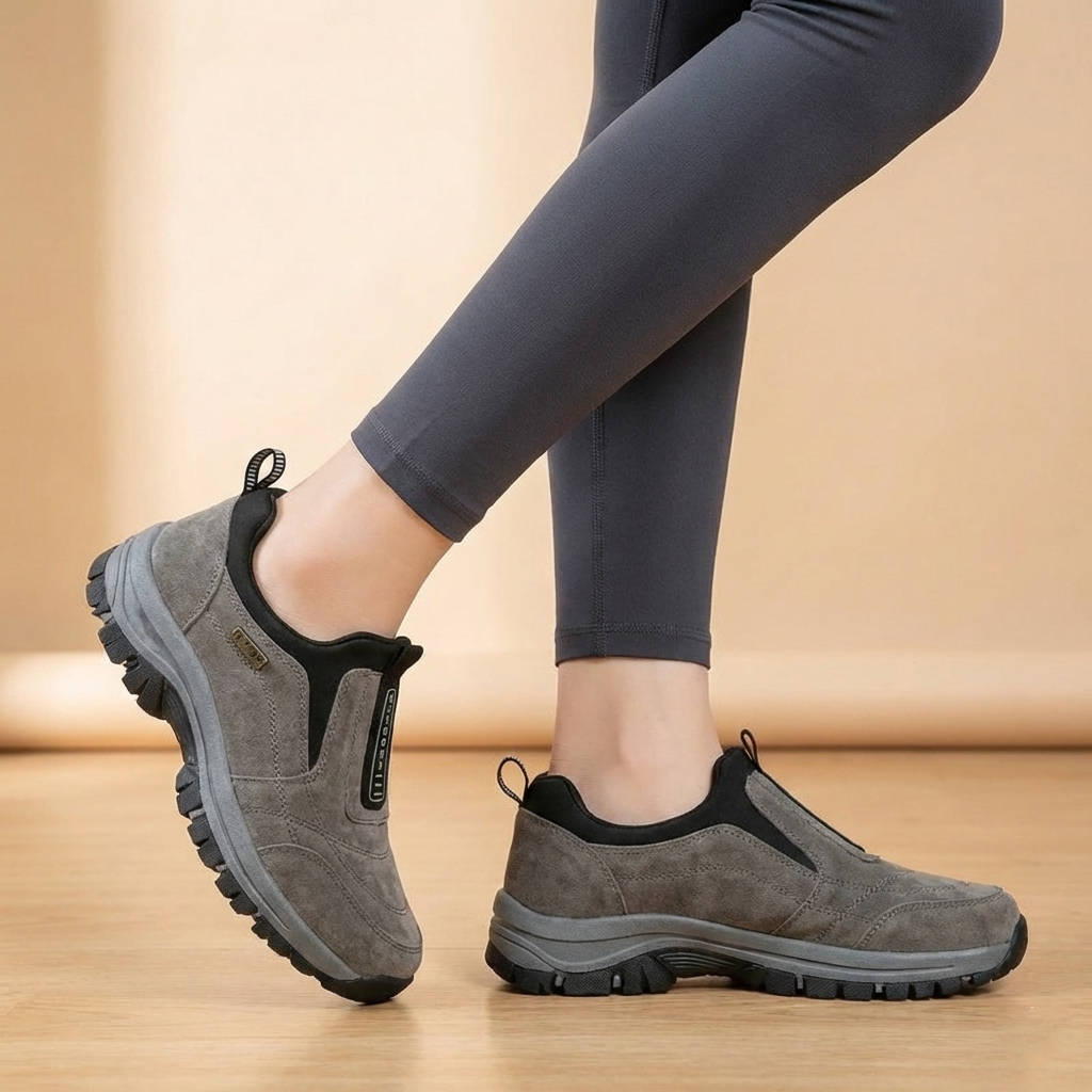 Women's Wide Toebox Walking Shoes with Arch Support and Cushioned Insole, Lightweight Slip On