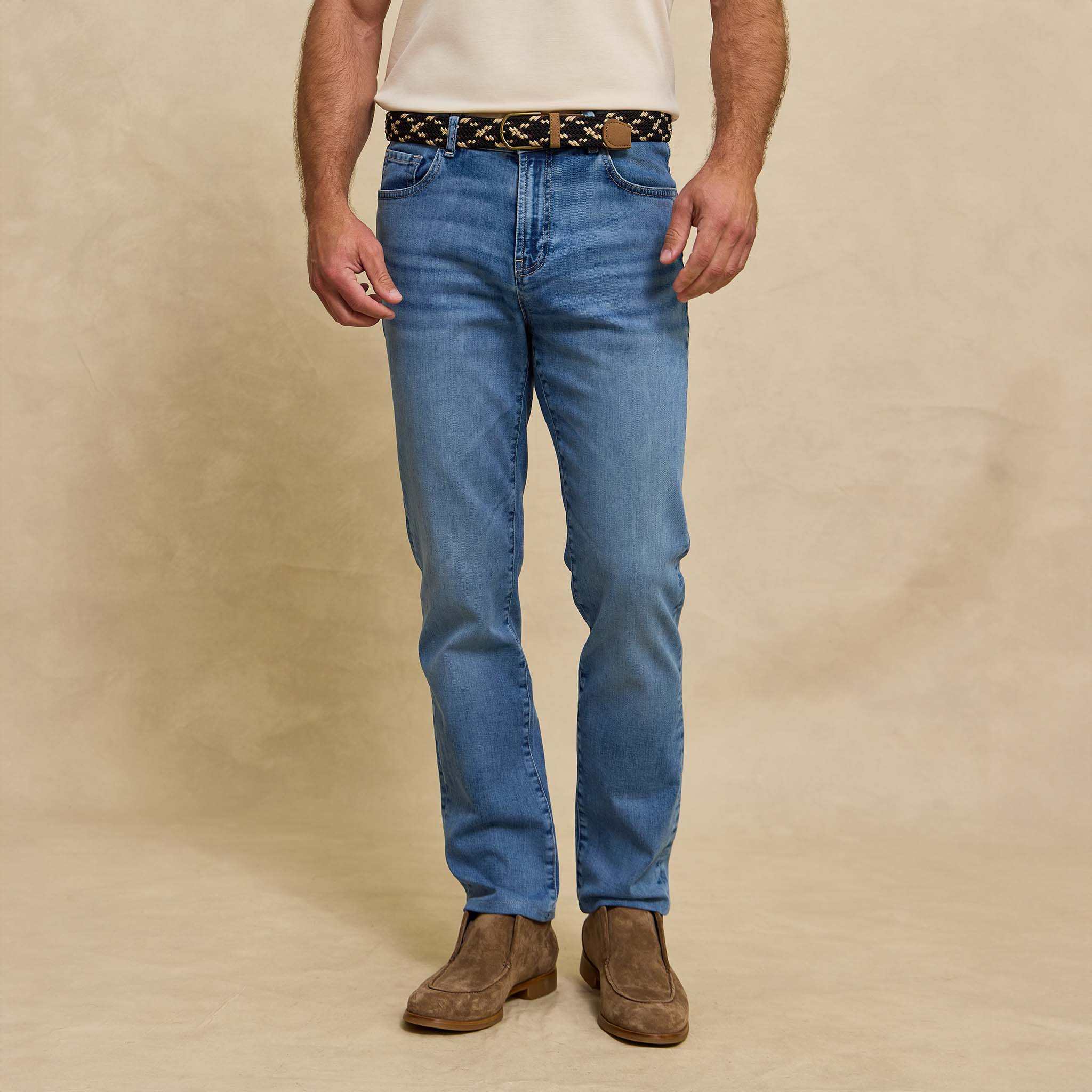 Men’s Stretch Denim Blue Jeans Slim Fit