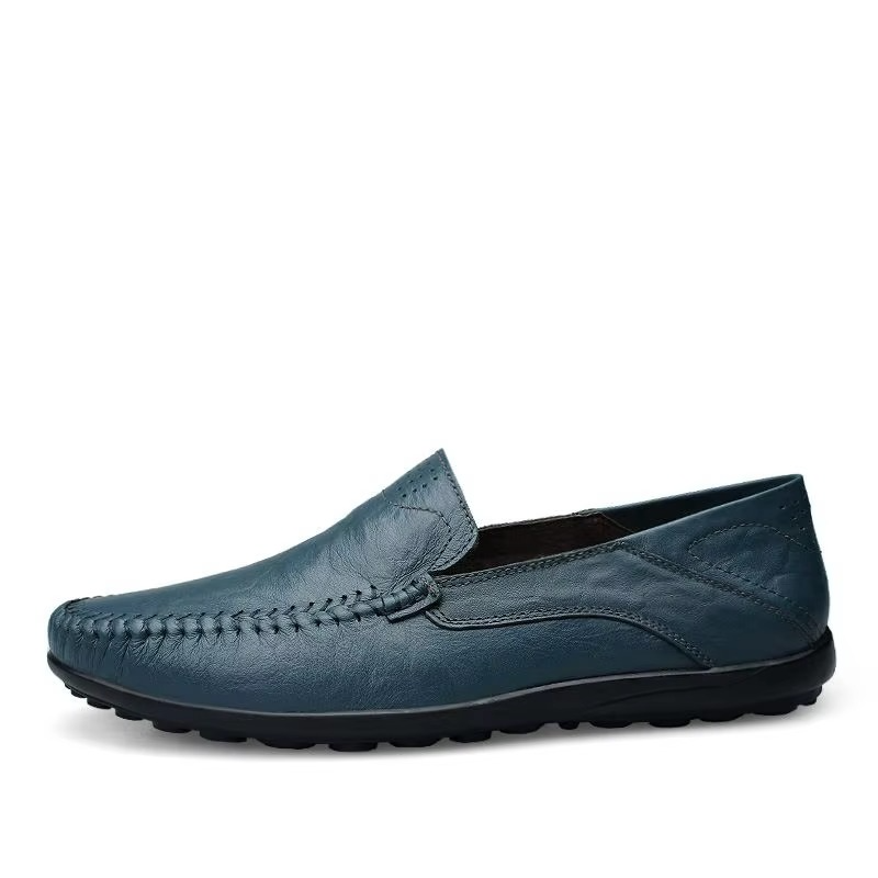 Men's Leather Slip-On Loafers with Cushioned Insole and Breathable Lining