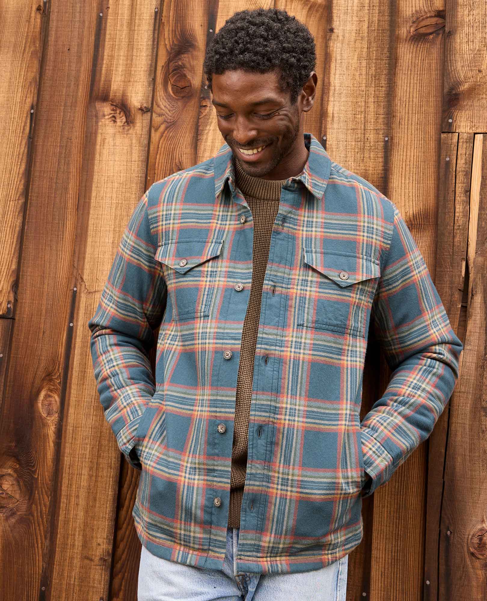 Men’s Shirt Jacket, Quilted Insulated Layer