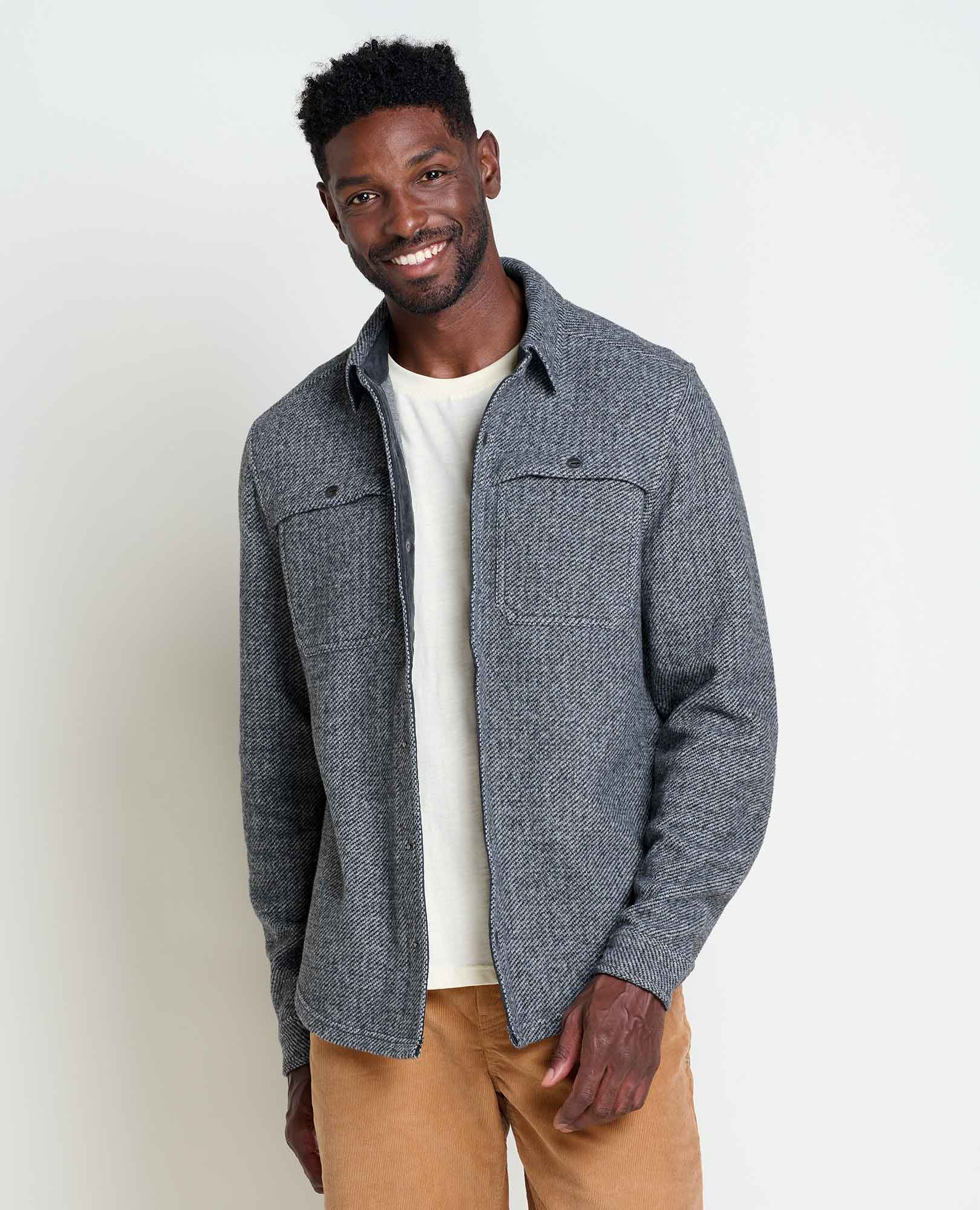 Men’s Wool Shirt Jacket, Durable Textured Layer
