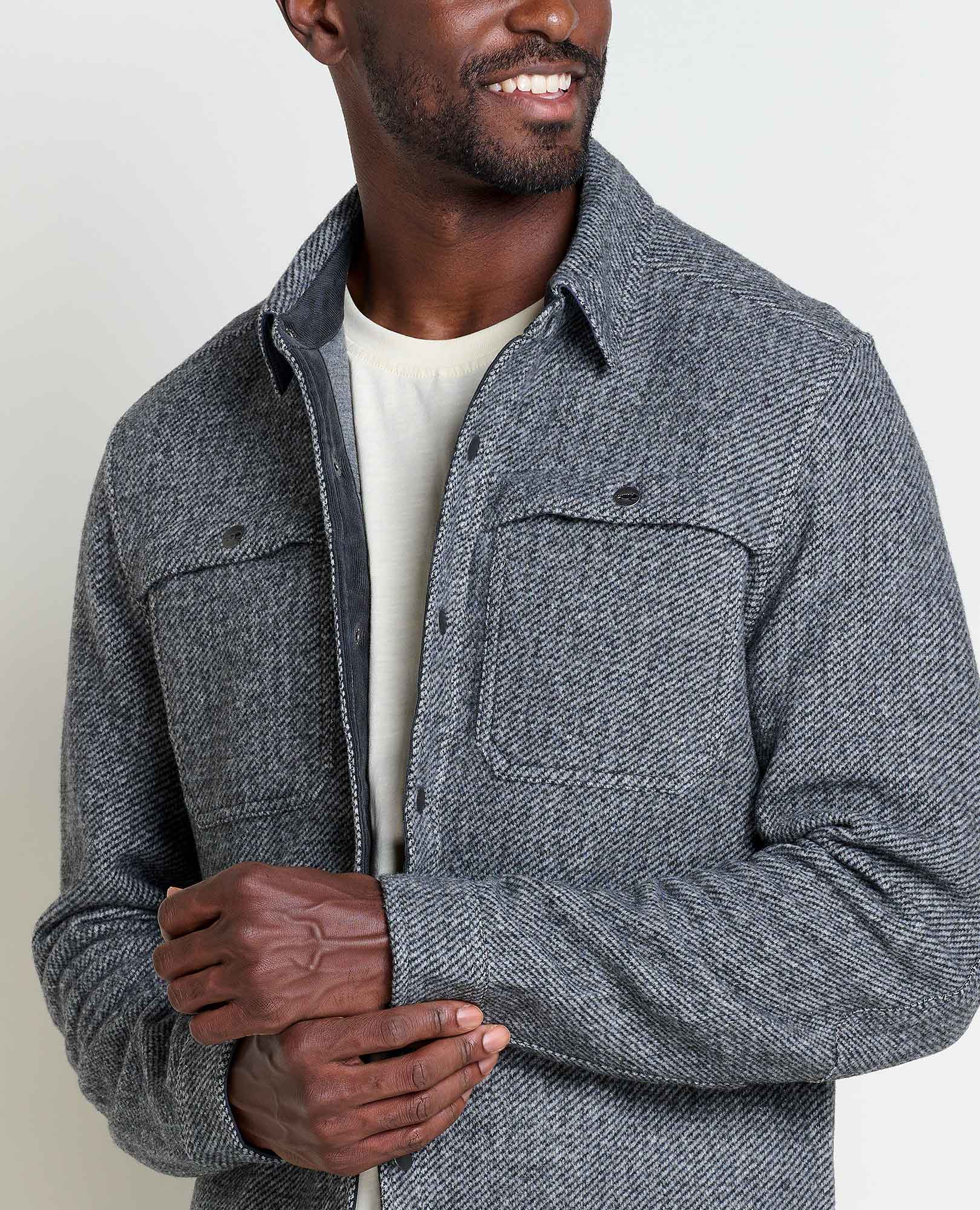 Men’s Wool Shirt Jacket, Durable Textured Layer
