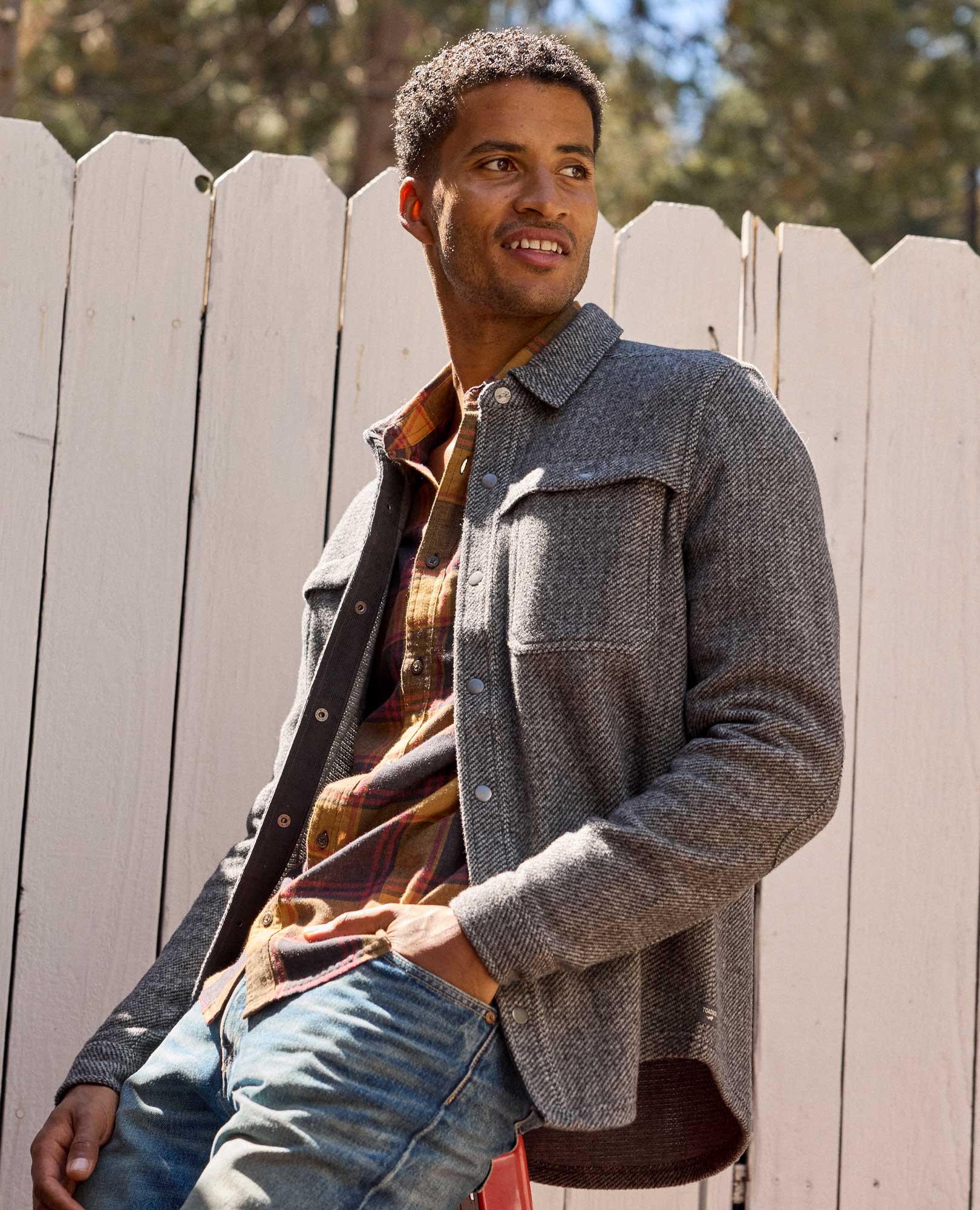 Men’s Wool Shirt Jacket, Durable Textured Layer