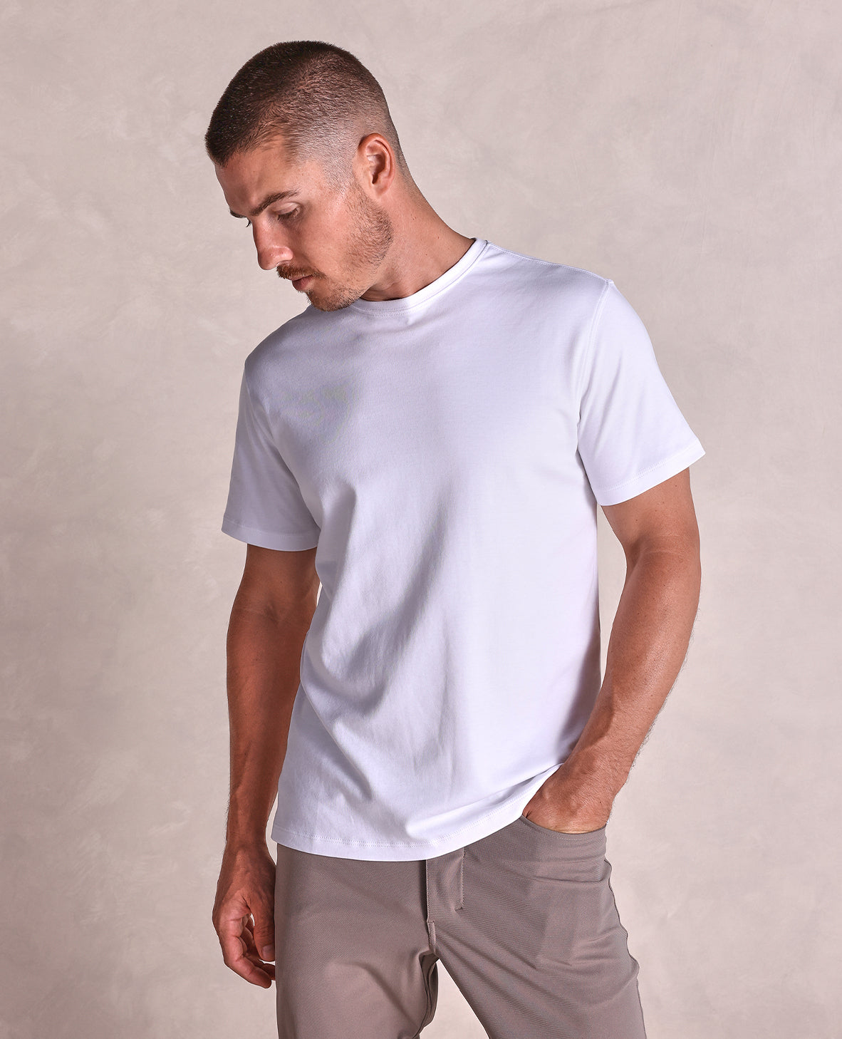 Men’s Cotton Crew Neck T-Shirt Short Sleeve, Soft Drape