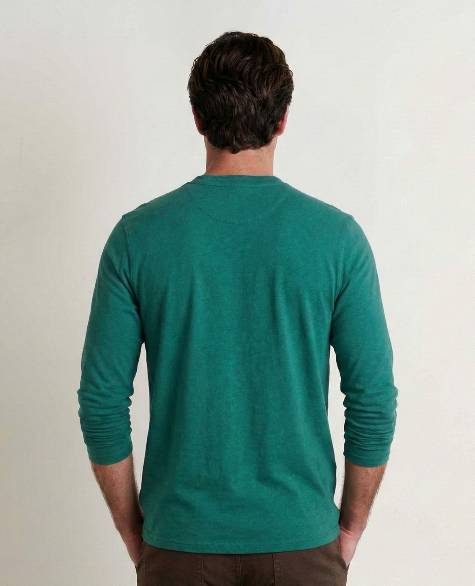 Men’s Casual Long Sleeve Henley Shirt, Cotton