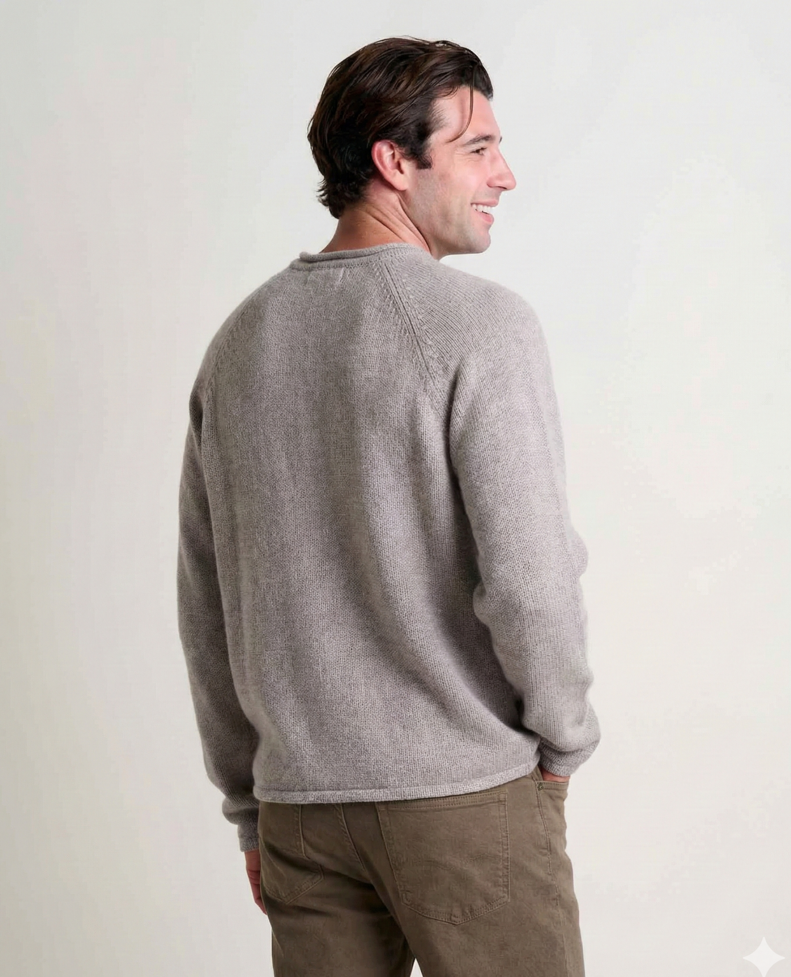 Men’s Rollneck Sweater, Merino & Organic Cotton