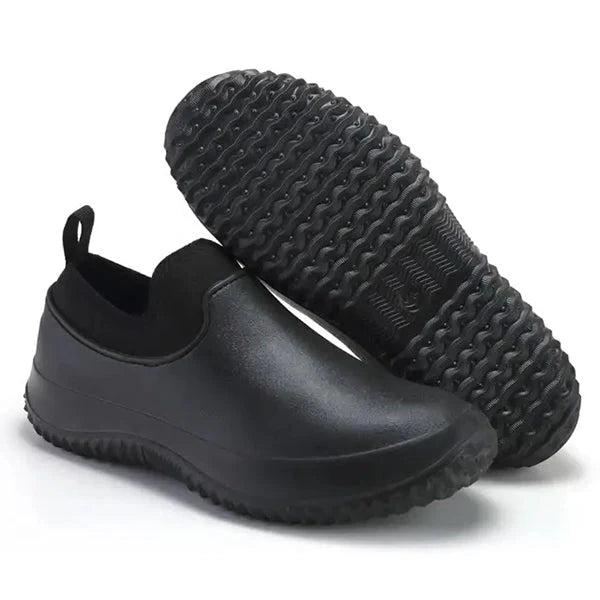 Slip-On Work Shoes with Waterproof Upper and Traction Outsole