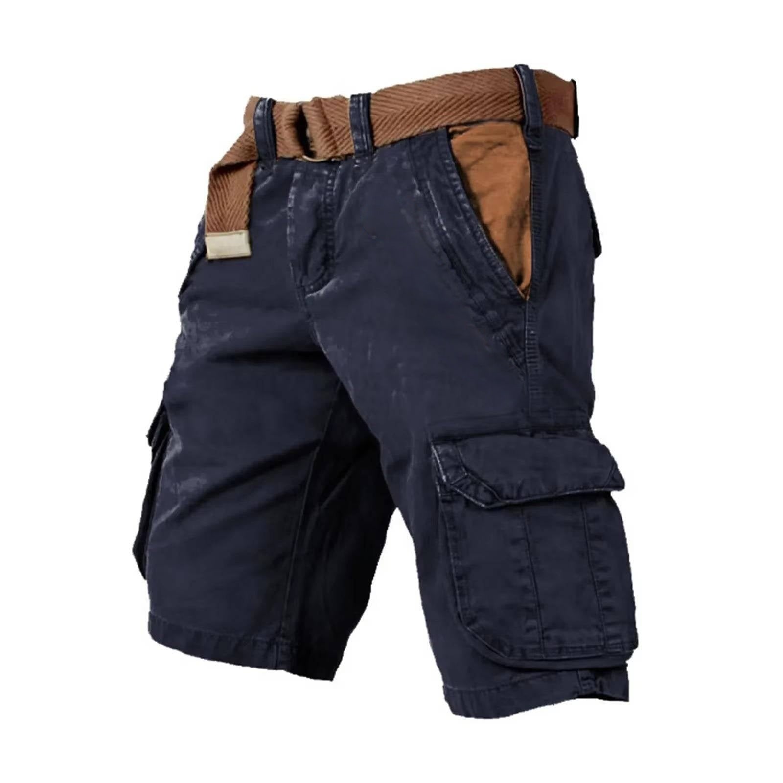 Men's Cargo Shorts with Six Pockets and Cotton Stretch Blend