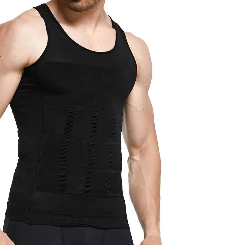 Men's Compression Tank Top with Moisture Wicking and Back Support, 3 Pack