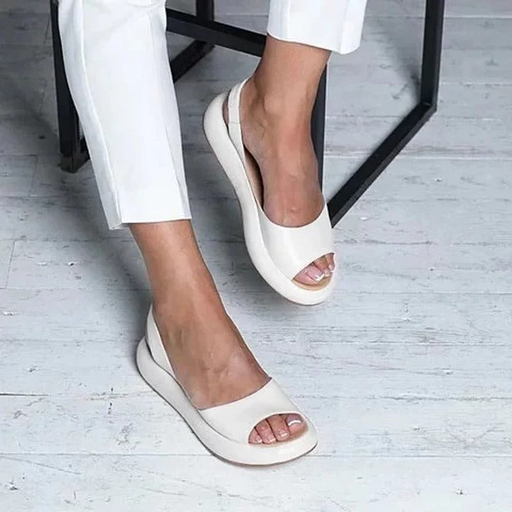 Women's Open-Toe Sandals with Elastic Band and Arch Support, Lightweight TPR Sole