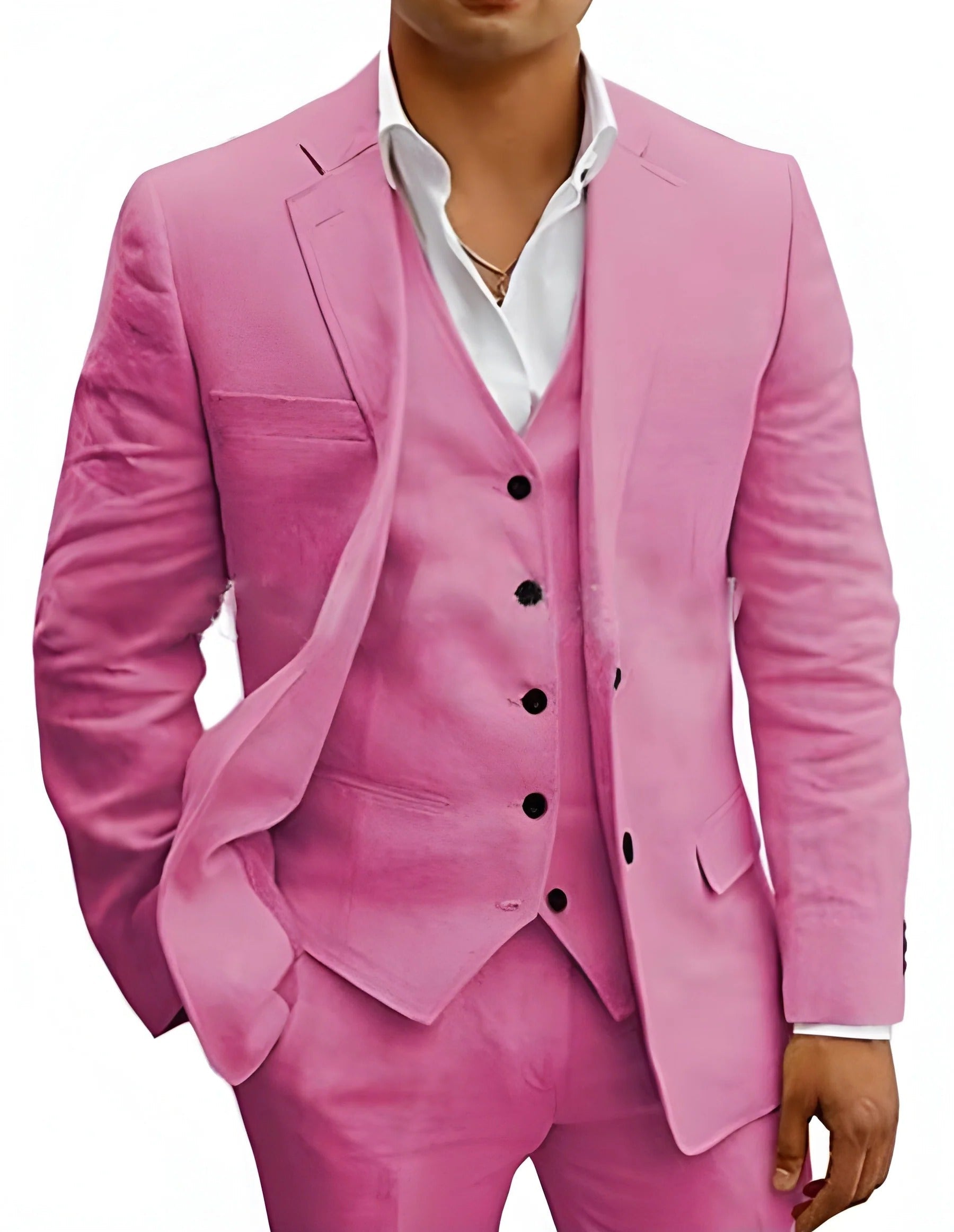 Lightweight Three-Piece Suit with Jacket, Waistcoat and Trousers for Summer Events