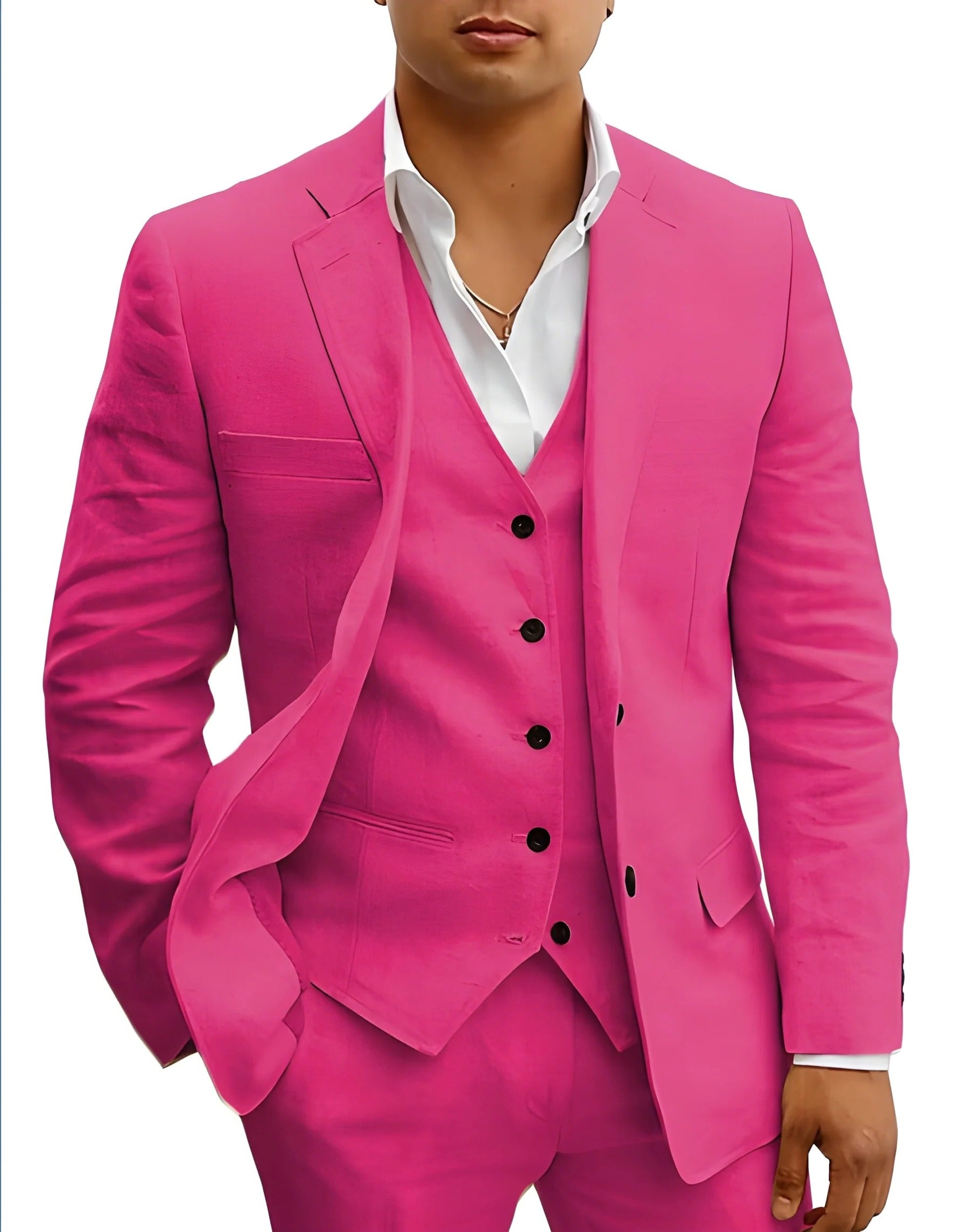 Lightweight Three-Piece Suit with Jacket, Waistcoat and Trousers for Summer Events