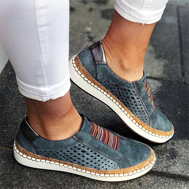 Women's Orthopedic Casual Sneaker with Three-Arch Support and Toe Alignment