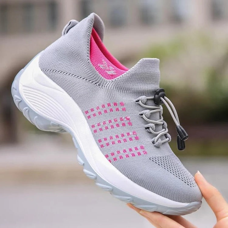 Orthopedic Walking Shoes with High Arch Support and Wide Toe Box, Breathable Cushioned Sole