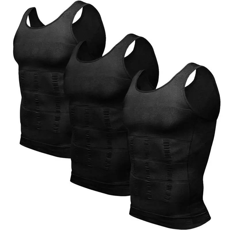 Men's Compression Tank Top with Moisture Wicking and Back Support, 3 Pack