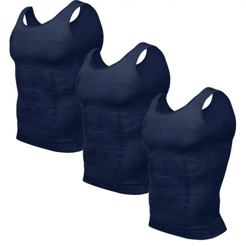 Men's Compression Tank Top with Moisture Wicking and Back Support, 3 Pack