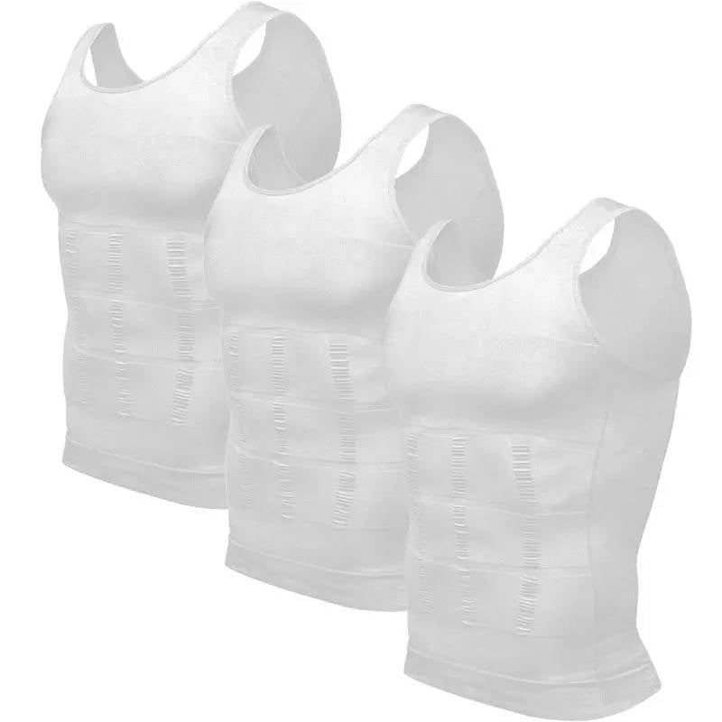 Men's Compression Tank Top with Moisture Wicking and Back Support, 3 Pack