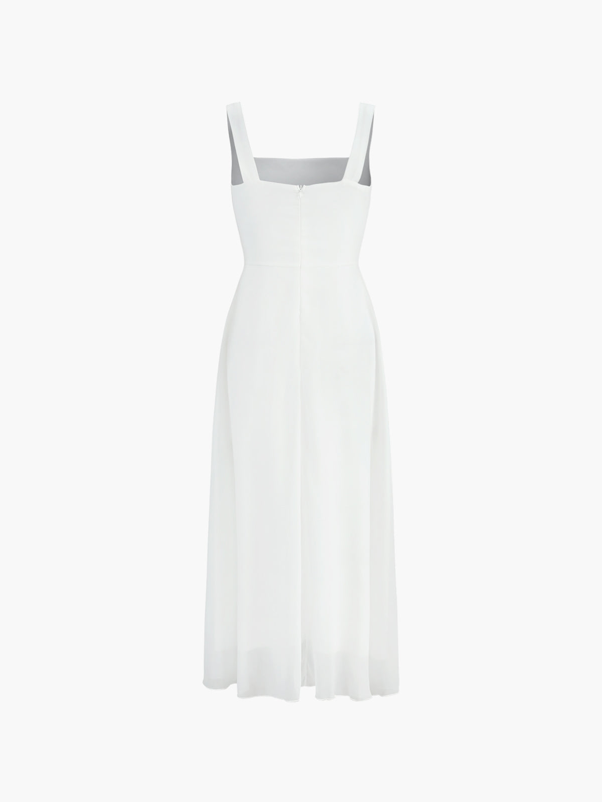 Sleeveless Maxi Dress with Square Neckline and Lightweight Woven Polyester