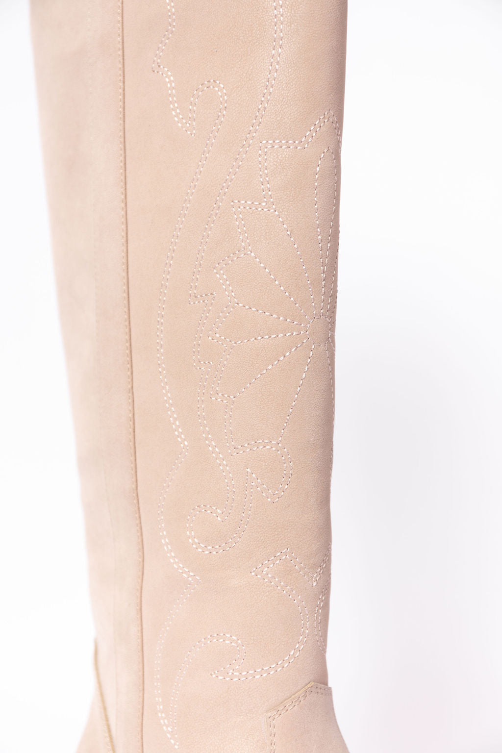 Women’s Tan Tall Cowboy Boots, Pointed Toe Shaft