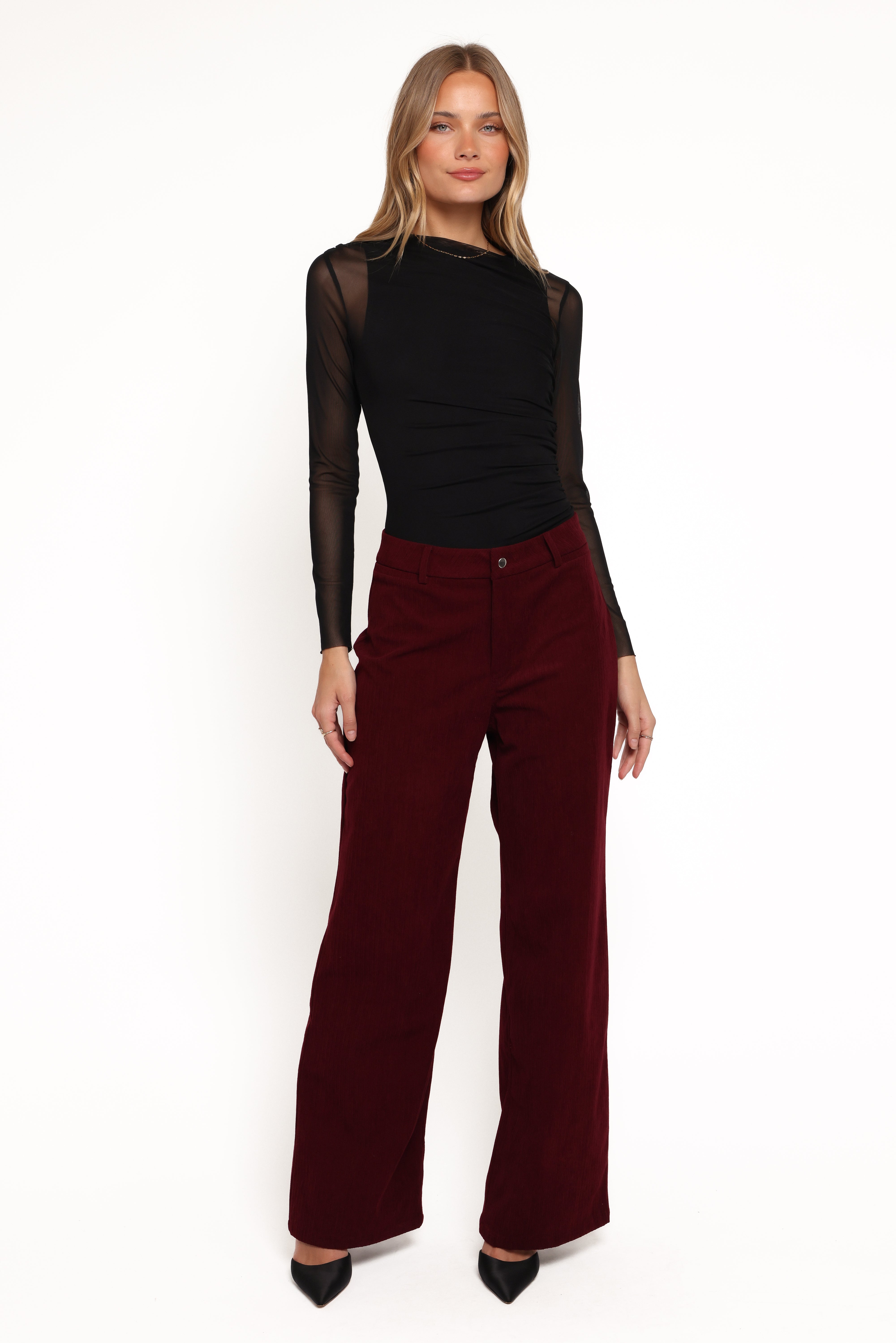 Women’s Berry Corduroy Pants, High-Rise Straight Leg