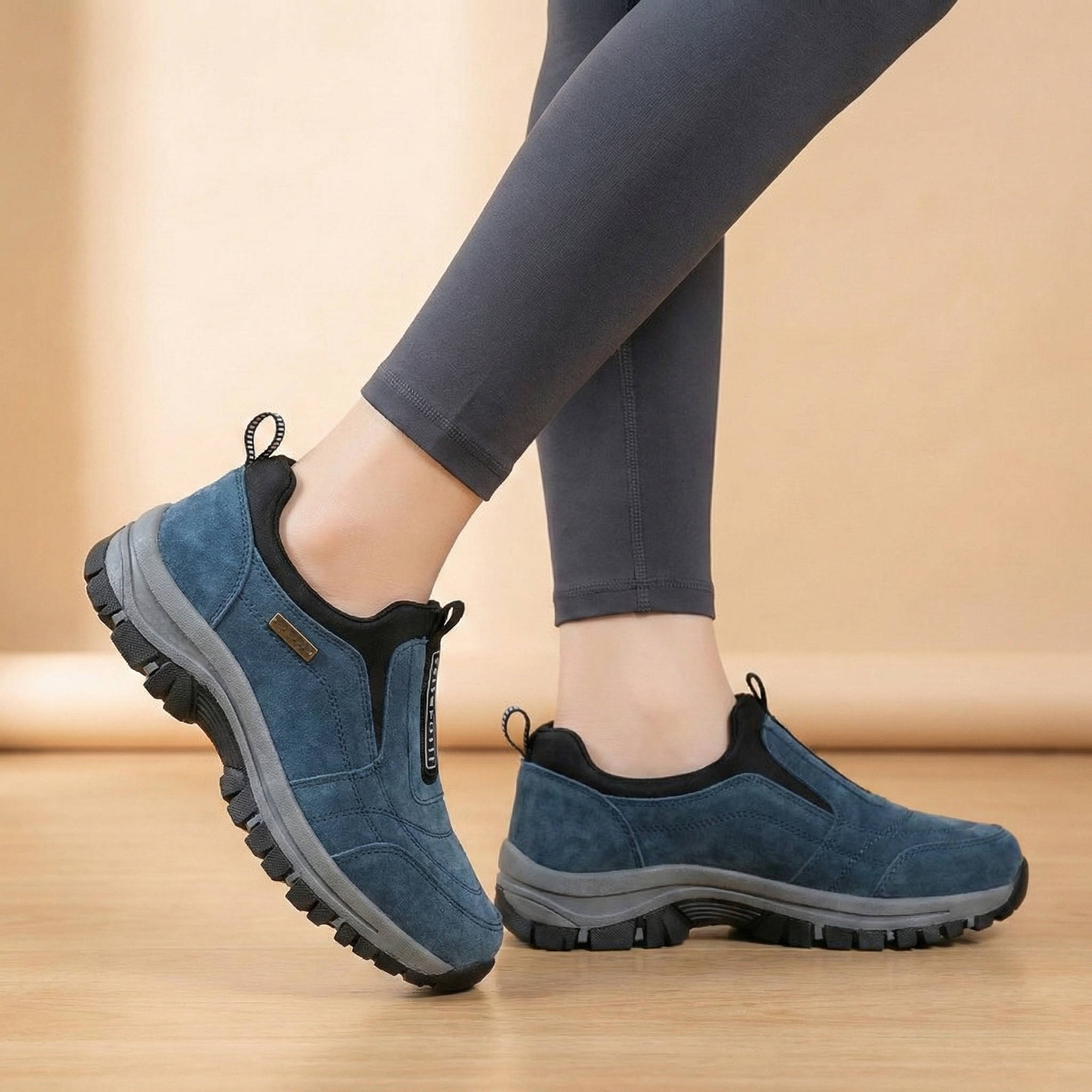 Women's Wide Toebox Walking Shoes with Arch Support and Cushioned Insole, Lightweight Slip On
