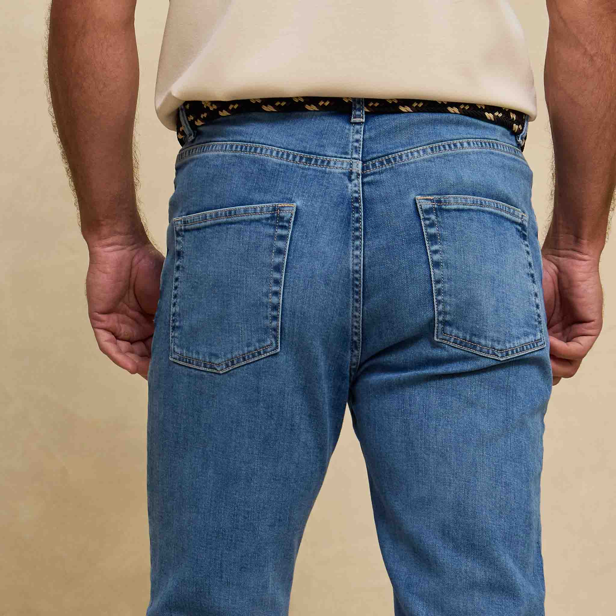 Men’s Stretch Denim Blue Jeans Slim Fit
