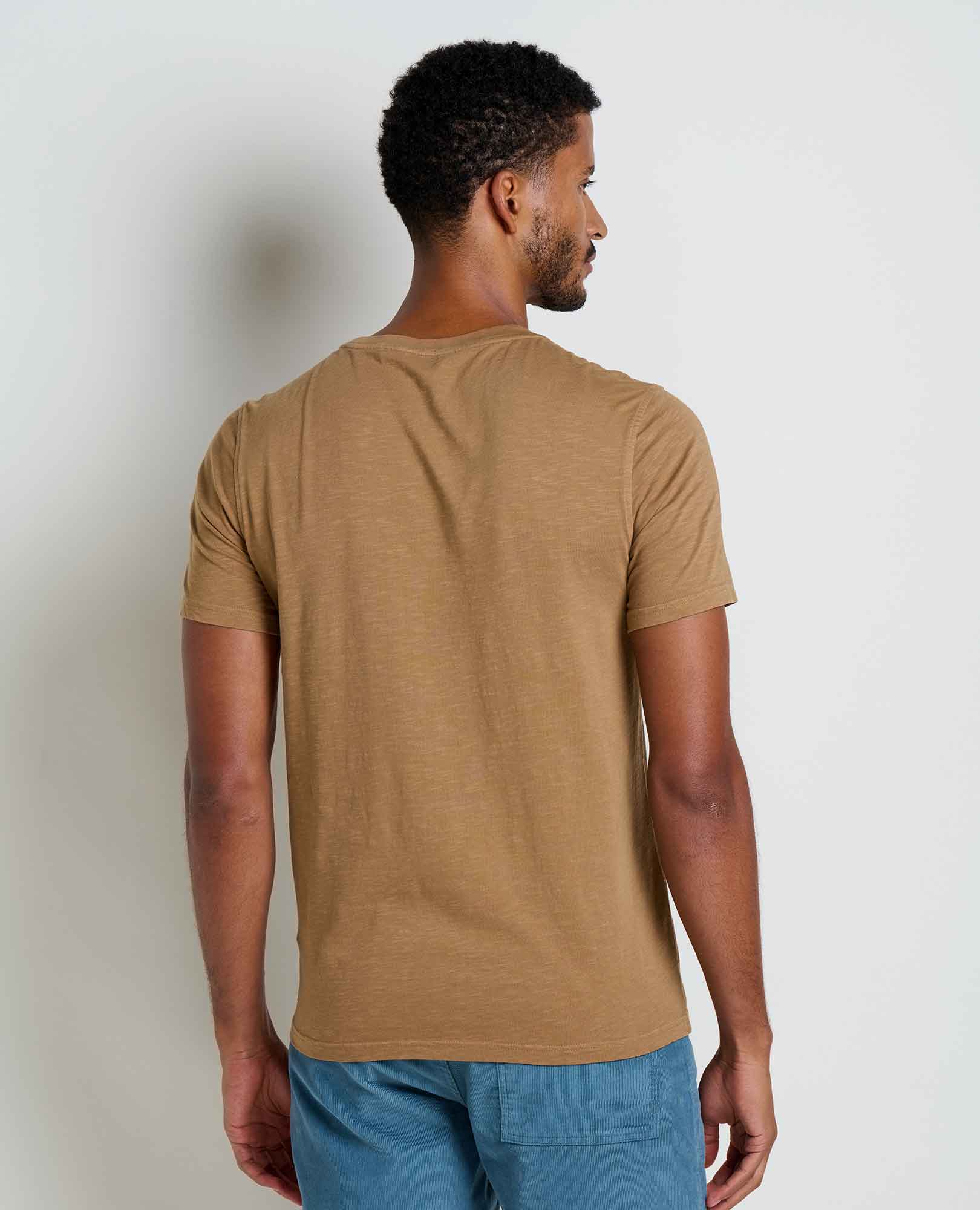Men’s Embroidered Crew T-Shirt Garment-Dyed, Soft Cotton