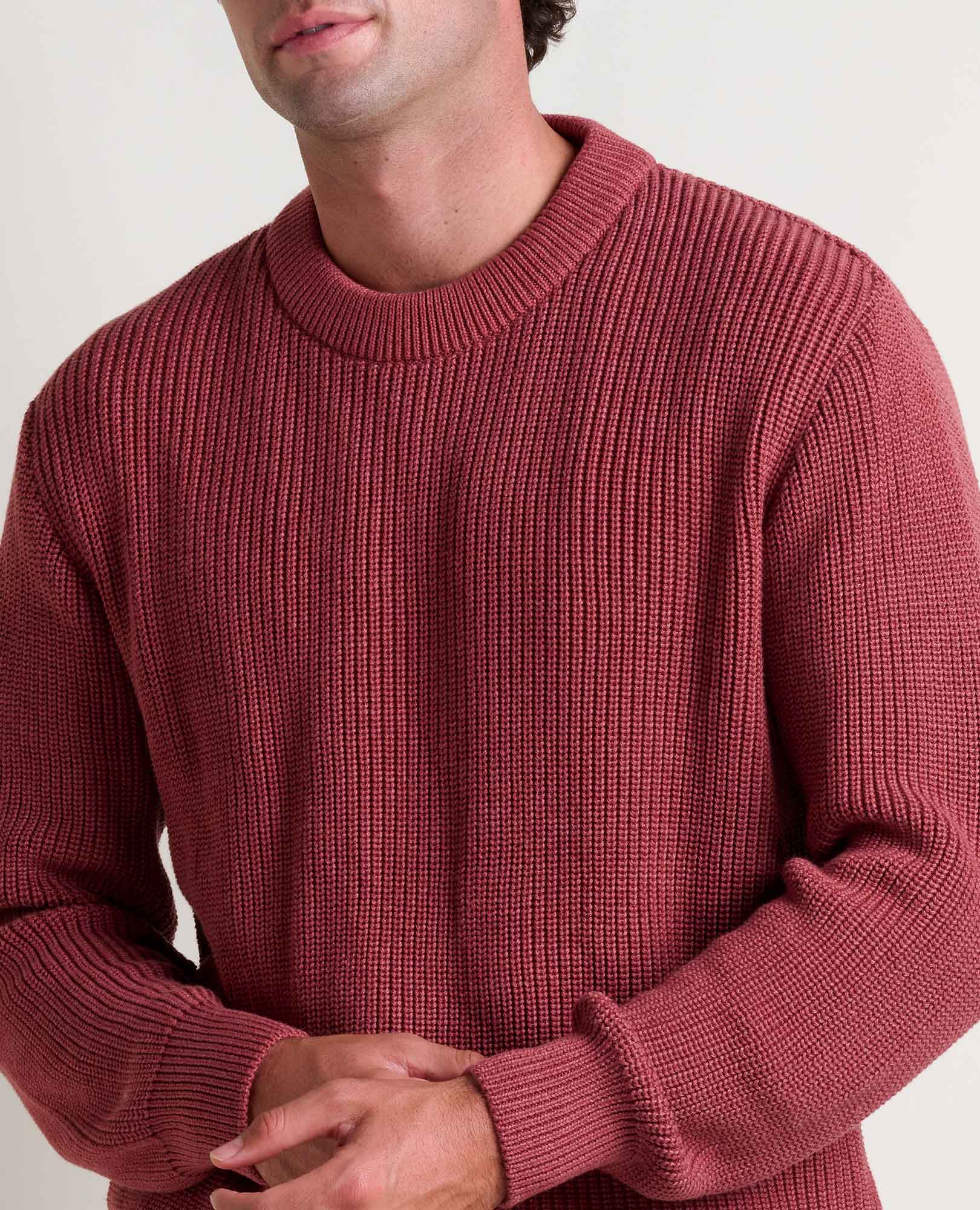 Men’s Crew Sweater, Relaxed Fit Shaker Stitch