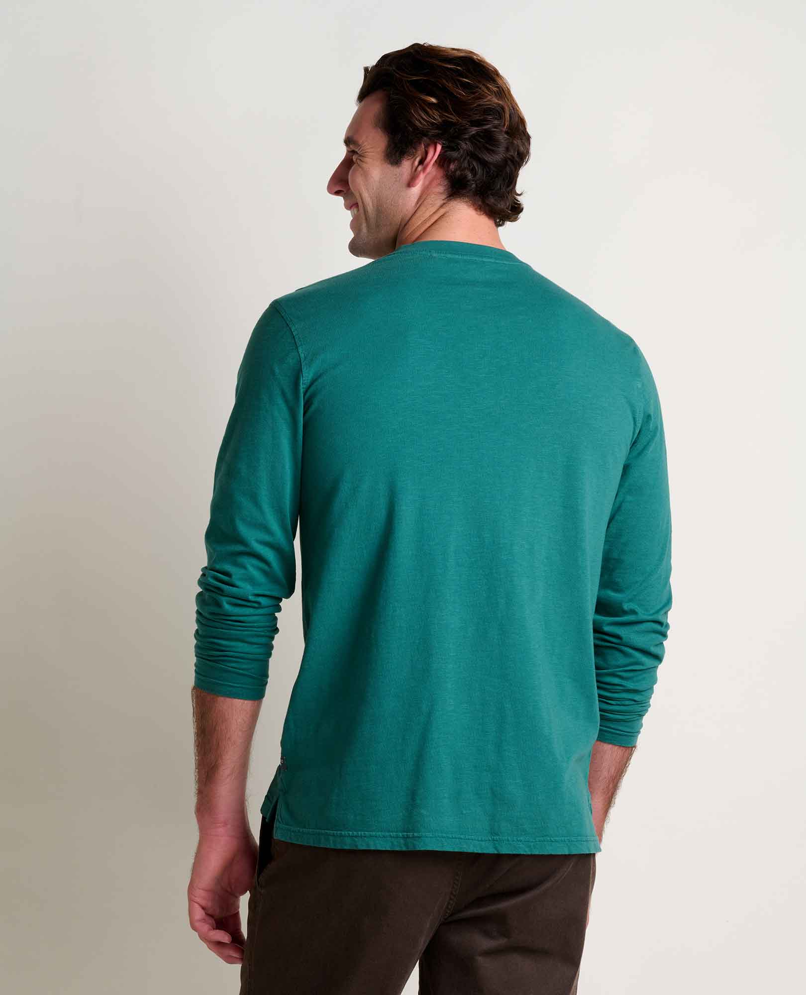 Men’s Casual Long Sleeve Henley Shirt, Cotton