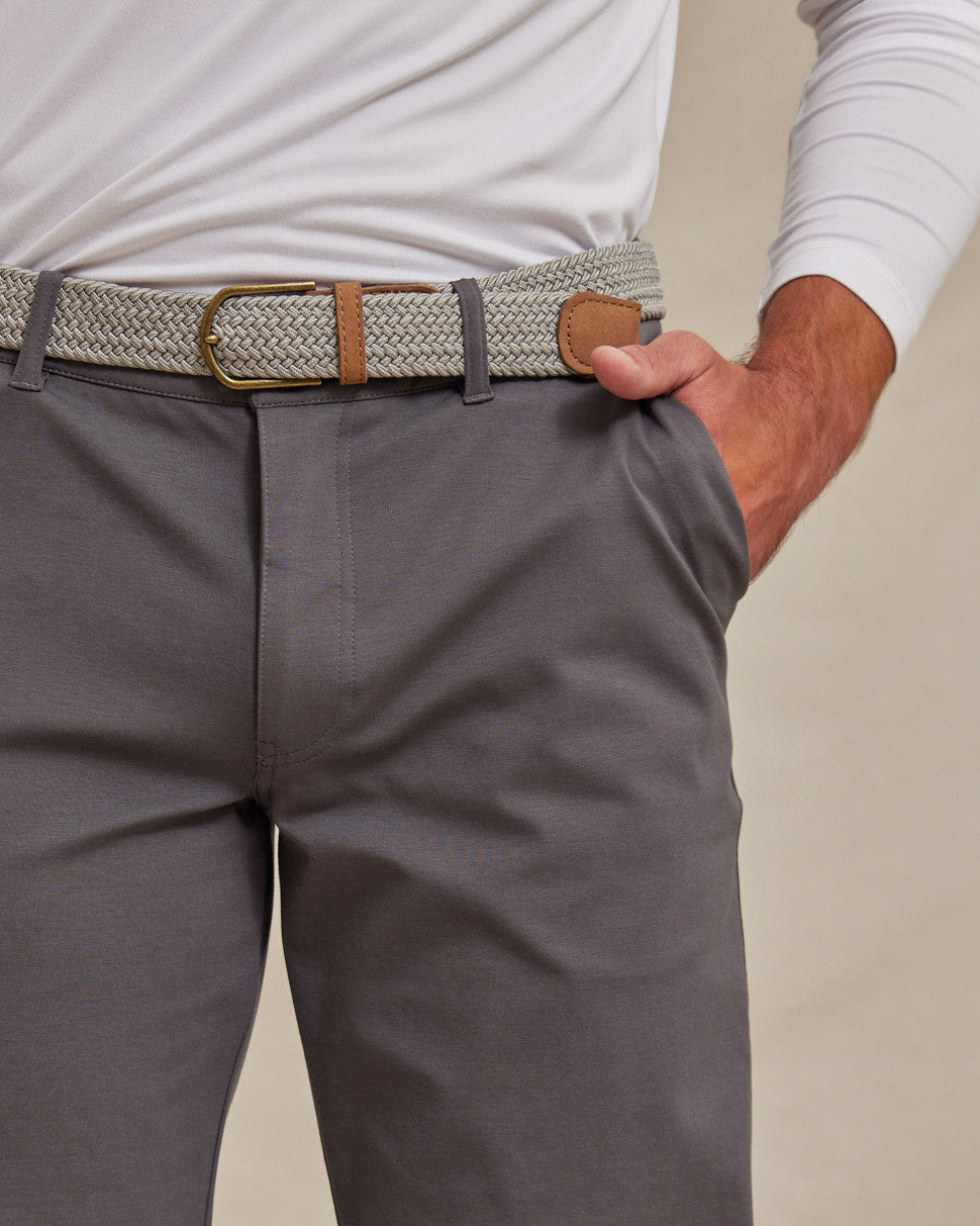 Men’s Performance Chino Pants Charcoal Gray, Wrinkle-Resistant