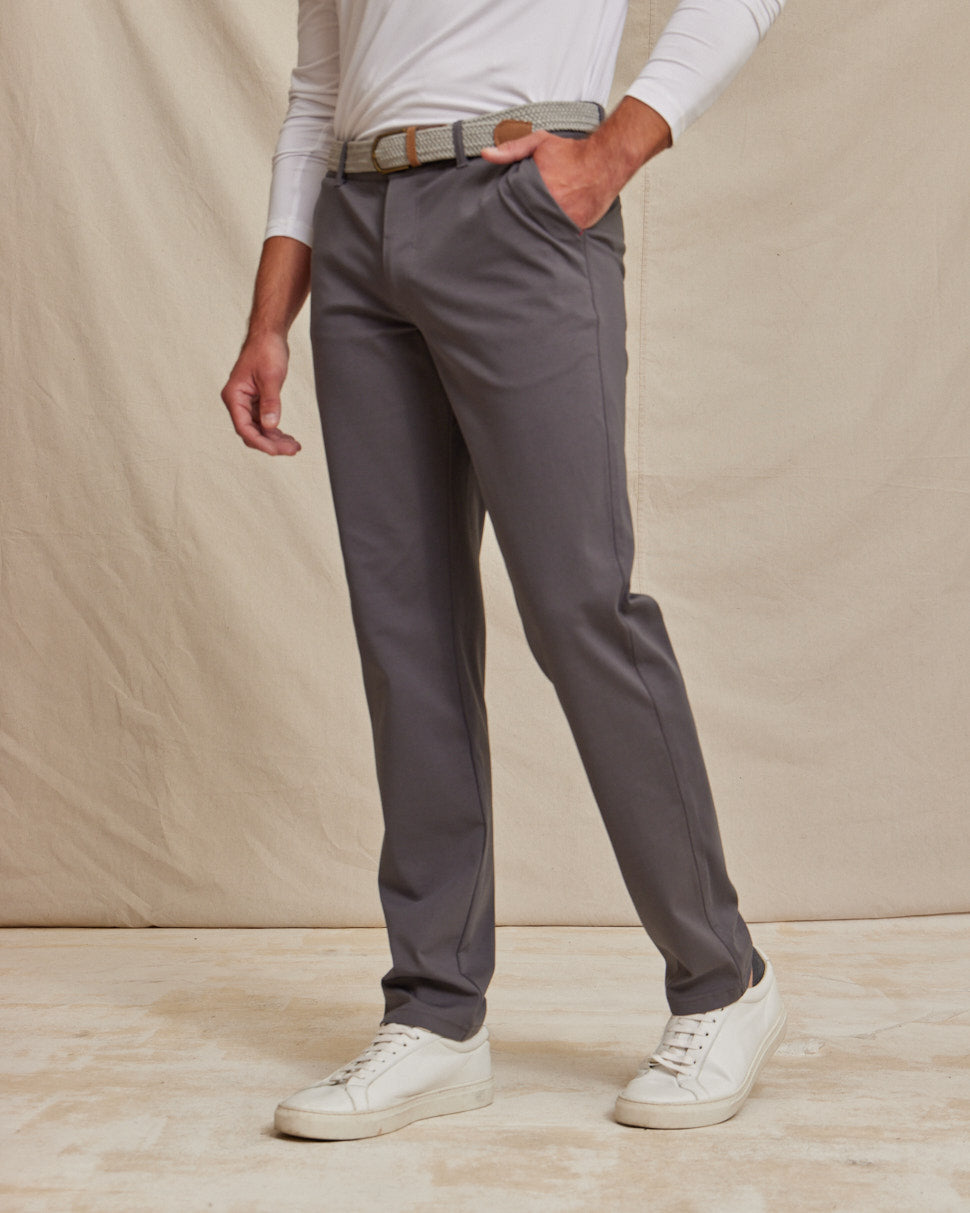 Men’s Performance Chino Pants Charcoal Gray, Wrinkle-Resistant