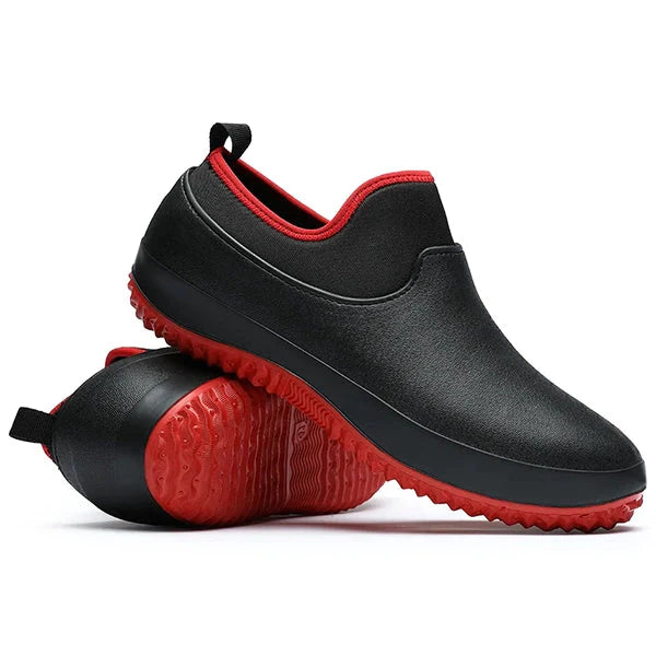 Slip-On Work Shoes with Waterproof Upper and Traction Outsole