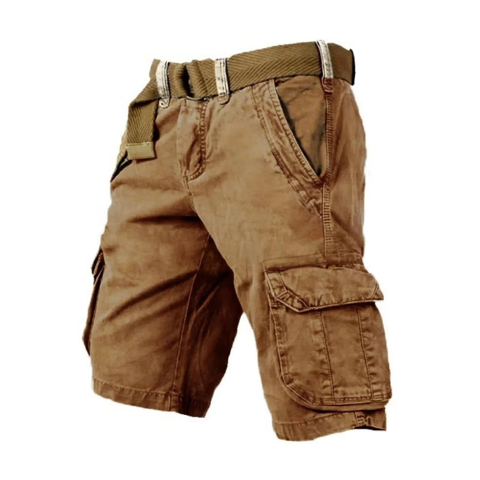 Men's Cargo Shorts with Six Pockets and Cotton Stretch Blend