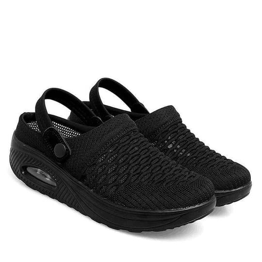 Wedge Platform Walking Shoes with Cushioned Sole and Contoured Footbed
