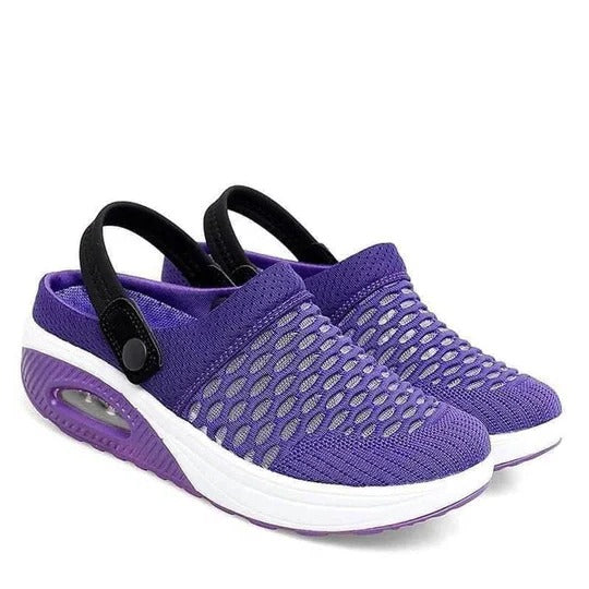 Wedge Platform Walking Shoes with Cushioned Sole and Contoured Footbed
