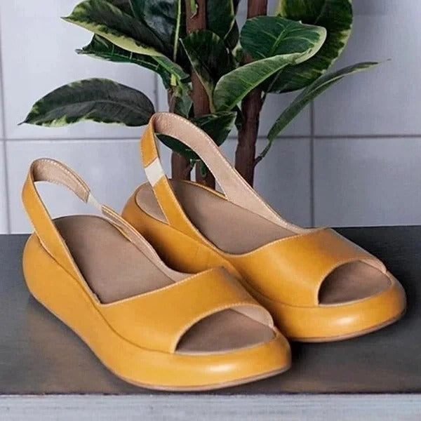 Women's Open-Toe Sandals with Elastic Band and Arch Support, Lightweight TPR Sole