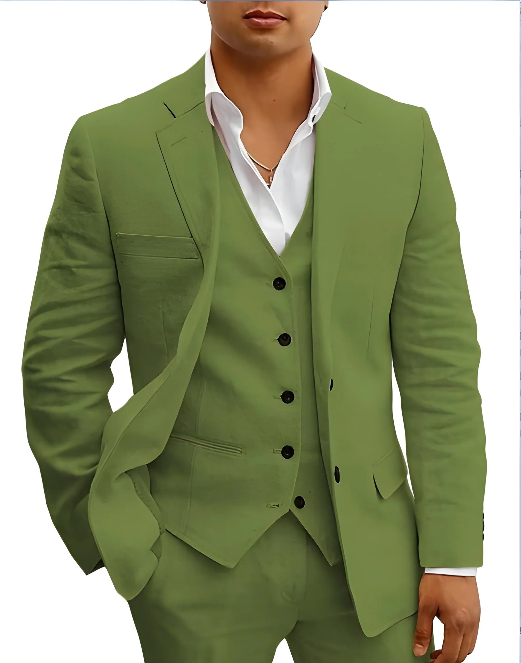 Lightweight Three-Piece Suit with Jacket, Waistcoat and Trousers for Summer Events