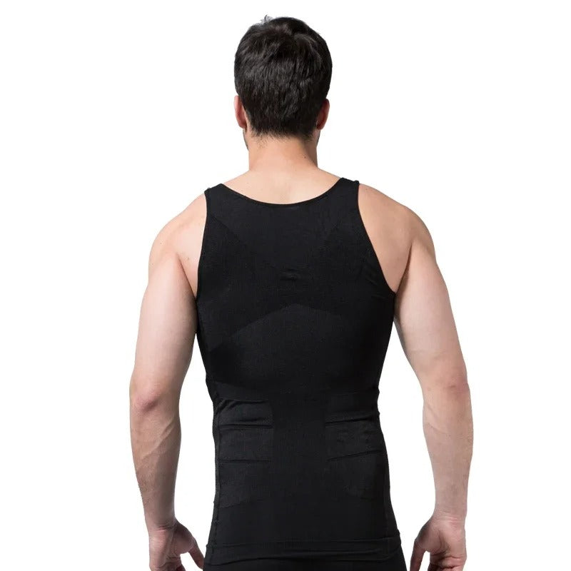 Men's Compression Tank Top with Moisture Wicking and Back Support, 3 Pack