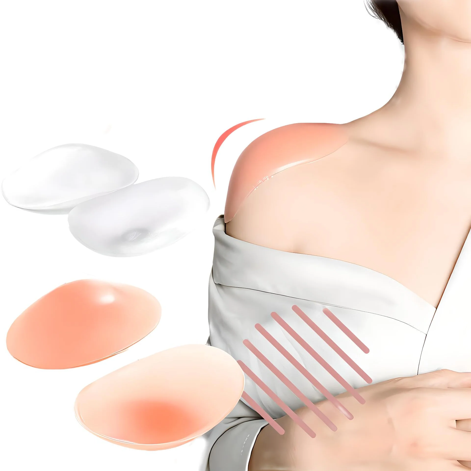 Shoulder Pads with Anti-Slip Silicone and Invisible Design for Women